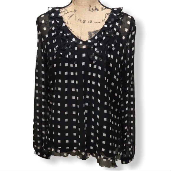 Ann Taylor Tops - {Ann Taylor} Square Dot Ruffle Blouse & Cami